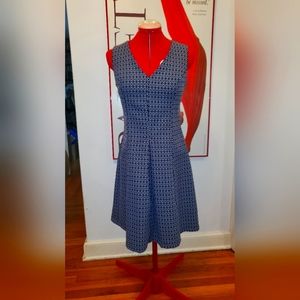 Haris Cotton luxe jacquard blue grey dress